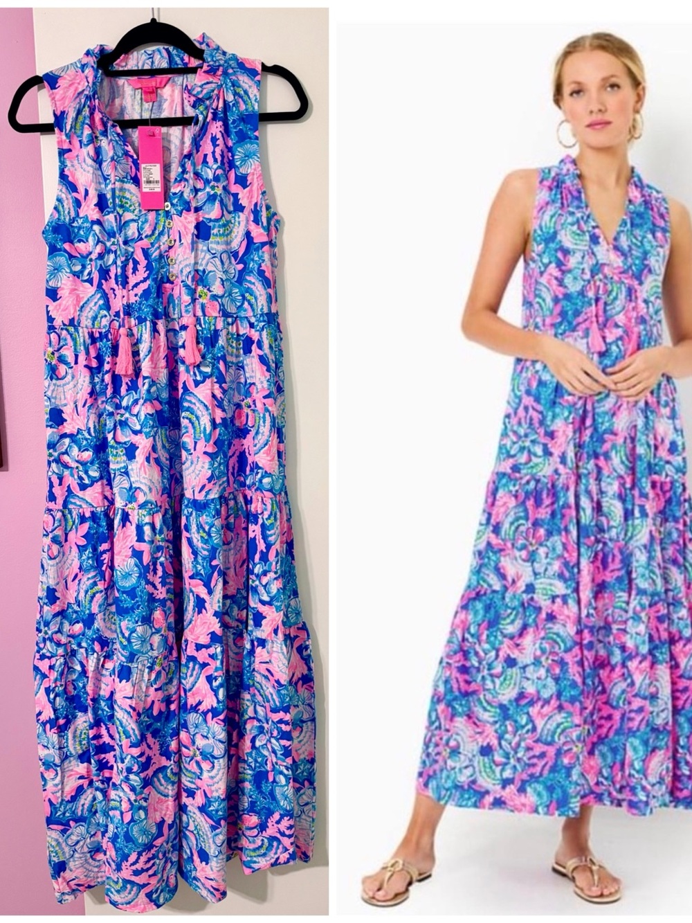 Lilly Pulitzer NWT Malone Maxi Dress Small Sitting Seaside